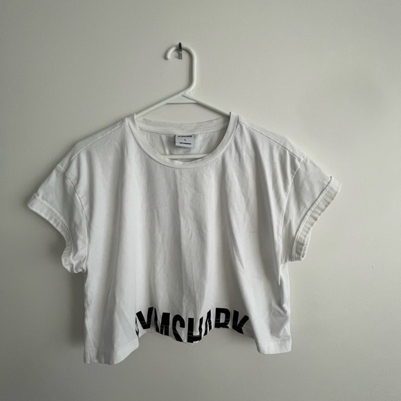Gymshark Cropped White T-shirt | Size: W Large - Picture 1 of 5